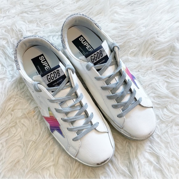 Golden Goose Superstar Rainbow Lace Up Sneaker size 40 NEW - Picture 1 of 14